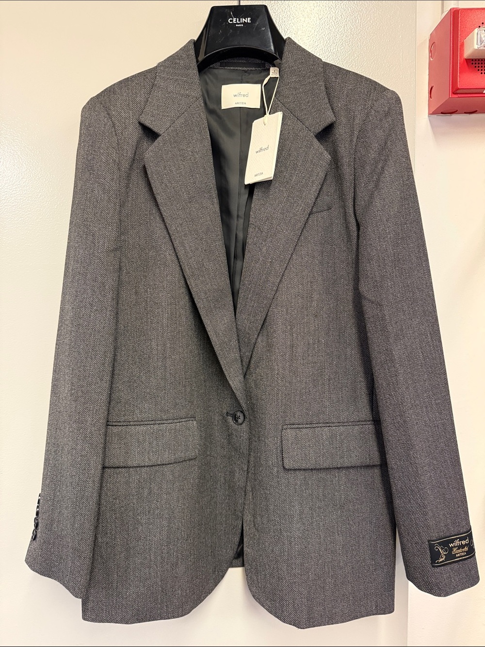 Wilfred Charcoal Grey Single-Button Tailored Blazer